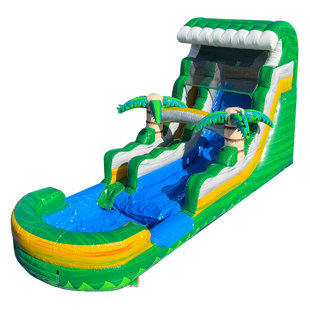 JINGO JUMP 14' H x 27' L Inflatable Water Slide with Air Blower