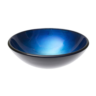 AILEE DESIGNS Blue Handmade Circular Vessel Bathroom Sink