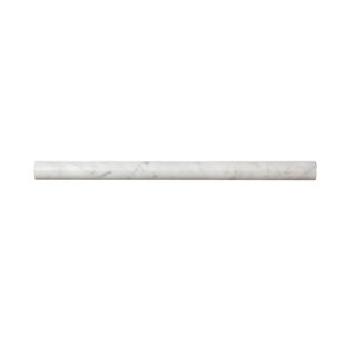 SEVEN SEAS COLLECTION Bianco Carrara 0.75'' L x 12'' W Marble Round Tile Trim (Set of 10)