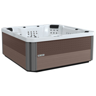 LIFESMART SPAS AND SAUNAS Lifesmart Spas Palmetto 230 Volt 7-Person 72-Jet Acrylic Square Hot Tub with Ozonator