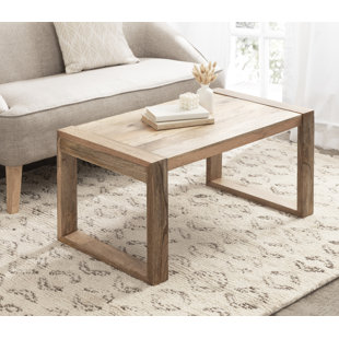 MILLWOOD PINES Cleburn Rectangle Living Room Coffee Table with Solid Mango Wood Design