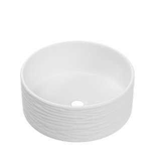 ELLAI 15.7'' Bathroom Vessel Sink Ceramic Porcelain Modern Round Counter Top Vanity Bowl Art Basin