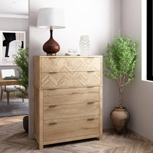 CANORA GREY Keenyah 5 Drawer 42" Wide Solid Wood Chest