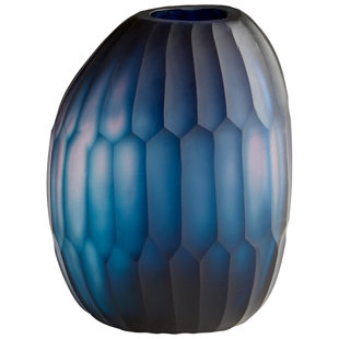 CYAN DESIGN Edmonton Blue/Black Glass Table Vase