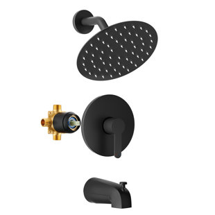 Esnbia Tub Shower Faucet Set (Valve Included) with 8-Inch Rain Shower Head and Handle