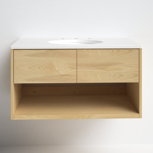 ALLMODERN Redbridge 36" W x 22" D x 22" H Wall Mounted Single Bathroom Vanity