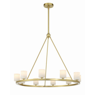 CRYSTORAMA Aragon 10 - Light Dimmable Wagon Wheel Chandelier