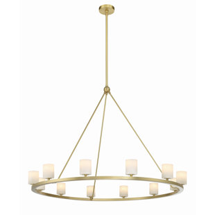 CRYSTORAMA Aragon 12 - Light Dimmable Wagon Wheel Chandelier