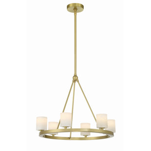 CRYSTORAMA Aragon 6 - Light Dimmable Wagon Wheel Chandelier