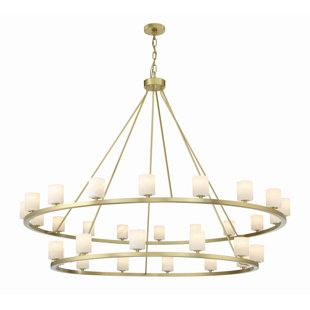 CRYSTORAMA Aragon 30 - Light Dimmable Wagon Wheel Chandelier
