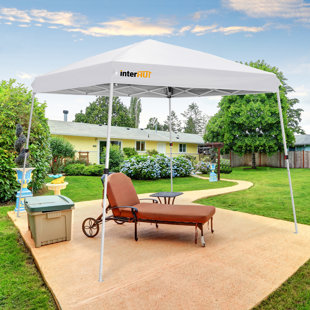 INTER HUT 10 Ft. W x 10 Ft. D Slant Leg Steel Pop-Up Canopy