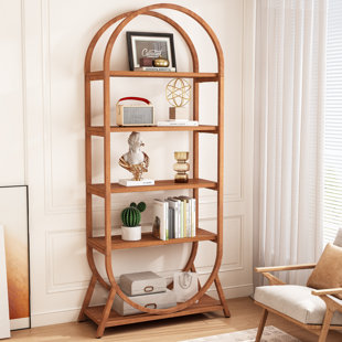 EBERN DESIGNS Mashari 5-Tier Arched Bookcase, Modern Freestanding Display Shelving Unit for Bedroom, Living Room