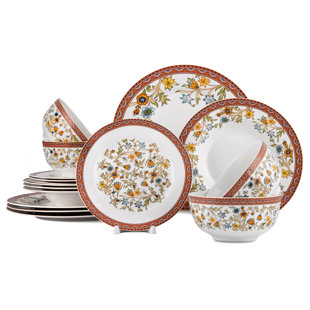 STP GOODS Polyanka 16 Piece Porcelain China Dinnerware Set - Service for 4 (Set of 16)