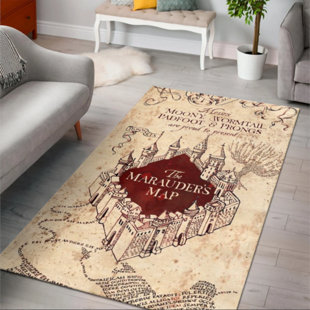 TEEXCORP Harry Potter Gifts Harry Potter The Marauders Map Area Rug Rugs For Living Room Rug Home Decor Rug
