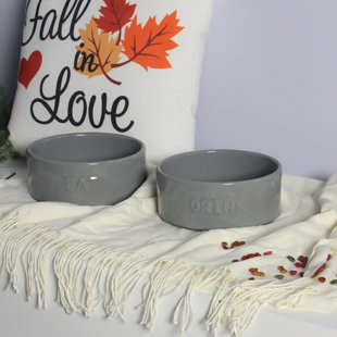 MADE4HOME Ceramic 2-Piece DRINK & EAT Pet Bowl set (Set of 2)