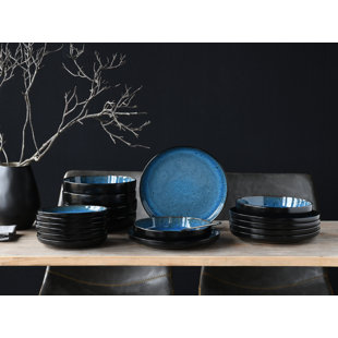 CREATABLE Nordic Fjord blue, 18 Piece Dinnerware Set, Service for 6