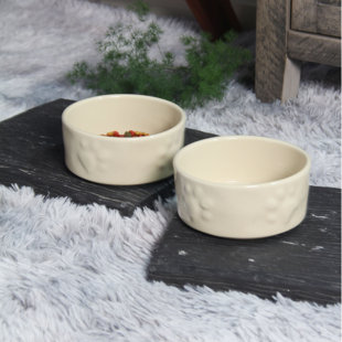 MADE4HOME Ceramic 2-Piece Drink & Feed Pet Bowl set (Set of 2)