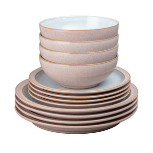 Denby Elements 12 Piece Dinnerware Set, Service for 4