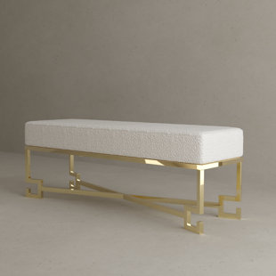 SHATANA HOME Gelb Polyester Blend Upholstered Bench