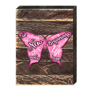 DESIGNOCRACY Butterfly Inspirational Quote Vintage Wall Décor