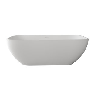 CASAINC 67” x 29.5" Freestanding Soaking Solid Surface Bathtub(One Freestanding Tub Faucet For Free)