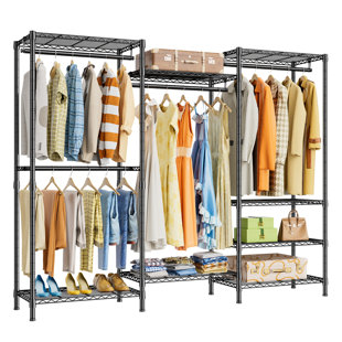 REBRILLIANT Napalys 76.8" Garment Rack, Clothes Hanging Rack, Metal Clothes Rack, Portable Closet Racks