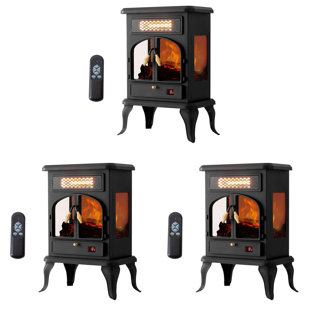 F2C Global Limited 1000 BTU Electric Compact Space Heater with Adjustable Thermostat , Remote Included (Set of 3)