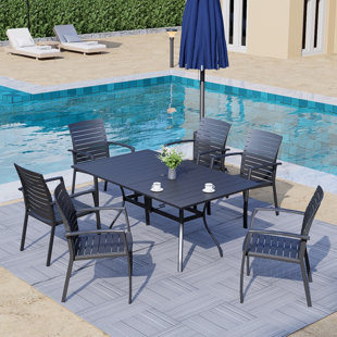 WINSTON PORTER Cannizzo 6 - Person Rectangular Outdoor Dining Set
