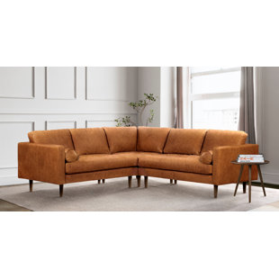 EDGEMOD Napa Corner Sectional in Full-Grain Genuine Italian Leather