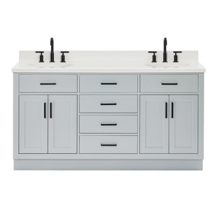 HOKKU DESIGNS Kaydra 67'' Double Bathroom Vanity with White Quartz Top