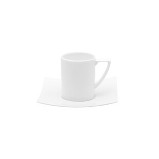 Red Vanilla Extreme 3 oz. Bone China Espresso Cup and Saucer (Set of 6)