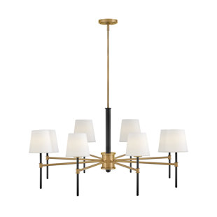 HINKLEY Saunders 40" Eight-Light Shaded Chandelier