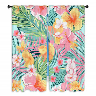 VISIONBEDDING Polyester Room Darkening Curtain Pair