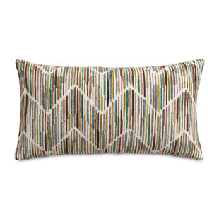 MICHAEL AMINI Augusta Chevron Feather Reversible Throw Pillow