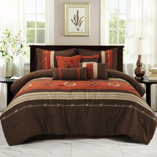 HOMECHOICE INTERNATIONAL GROUP 7-pieces Embroidery Bedding Comforter Set