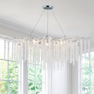 ROSDORF PARK Gertrue 13 - Light Crystal Dimmable Kitchen Island Square / Rectangle Chandelier