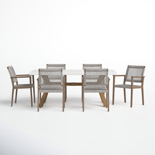 BIRCH LANE™ Fleur 6 - Person Rectangular Outdoor Dining Set