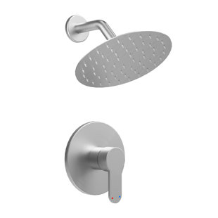 HomGoo Shower Faucet Set (Valve Included) with 6-Inch Rain Shower Head and Handle