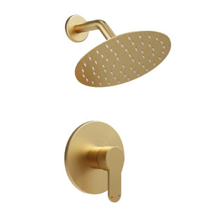 HomGoo Shower Faucet Set (Valve Included) with 6-Inch Rain Shower Head and Handle