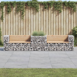 DEVIDAXL Vidaxl garden bench with solid pine gabion