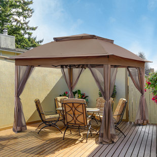 INTER HUT 11 Ft. W x 11 Ft. D Steel Patio Gazebo