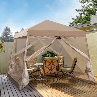 INTER HUT 10 Ft. W x 10 Ft. D Slant Leg Steel Patio Gazebo