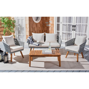 MISTANA™ Aliza 4 Piece Rattan Sofa Seating Group with Cushions