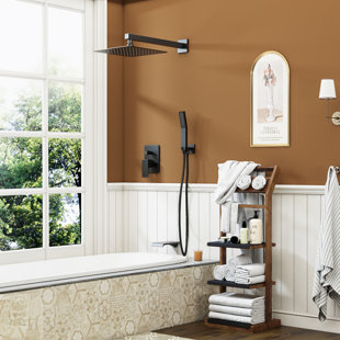 HomGoo Tub Shower System,Shower Faucet Set with 10" Rain Shower head and Handheld Shower Head Set