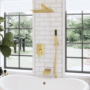 HomGoo Tub Shower System,Shower Faucet Set with 10" Rain Shower head and Handheld Shower Head Set