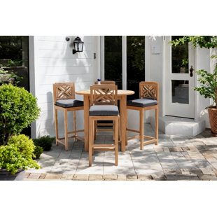WILLOW CREEK DESIGNS Monterey Teak Bar Set with Stools