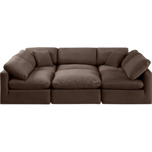 MERIDIAN FURNITURE USA Indulge 6 - Piece Velvet Sectional