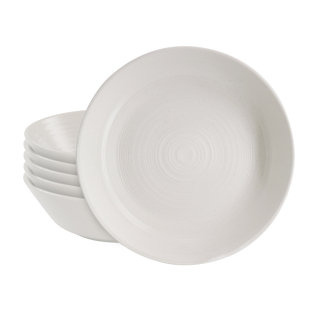 GIBSON Bee and Willow Milbrook 6 Piece 8 Inch Stoneware Bowl Set in Speckled Blue