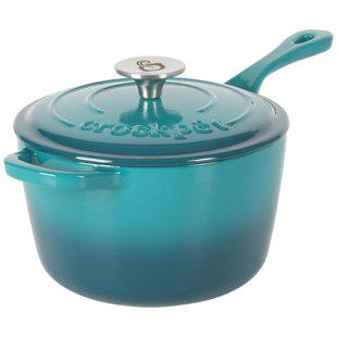 Martha Stewart Everyday Rexford 2.6 Quart Ceramic Nonstick Aluminum Saucepan with Lid in Linen