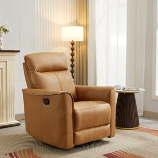 HOKKU DESIGNS Tayani 31.5" Wide Modern Comfortable Upholstered Swivel And Rocker Manual Recliner